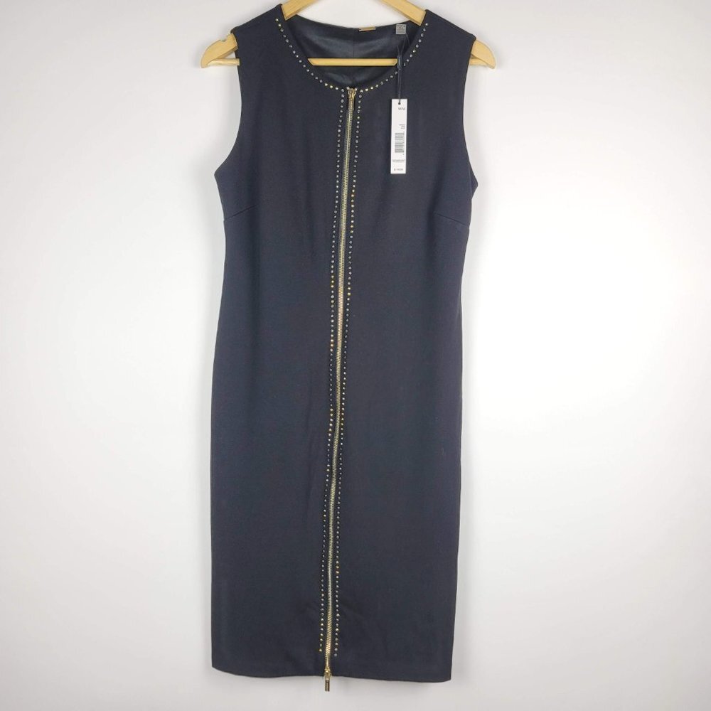 Nwt Tahari Black Dress with Gold Accents size Medium NWT